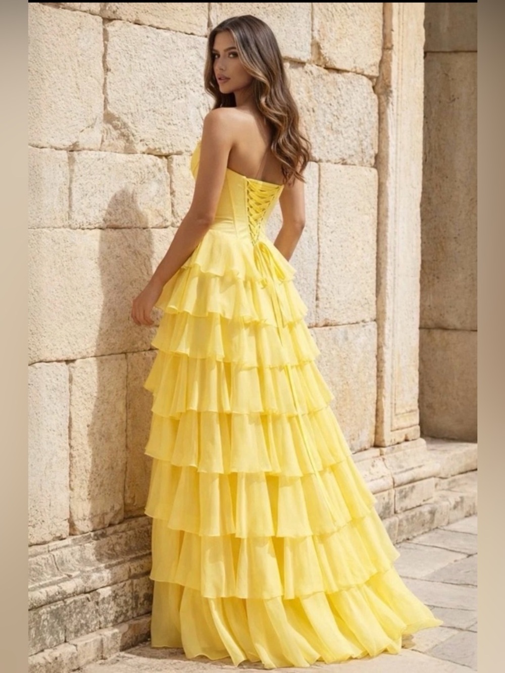 Kissprom- Ardea Strapless A-Line Ruffle Long Prom Dress
With Split Size 6 - Picture 2 of 3